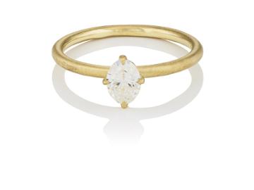 Tate Union Women's Oval-shaped White Diamond Ring