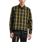 Undercover Men's Bloody Geekers Plaid Cotton Shirt Jacket - Green