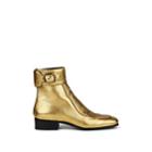 Saint Laurent Women's Miles Leather Ankle Boots - Gold