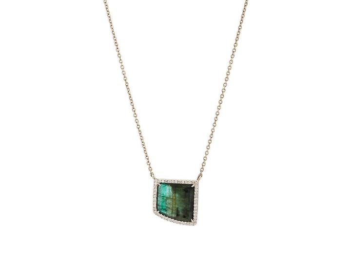 Monique Pan Women's Emerald & Diamond Pendant Necklace