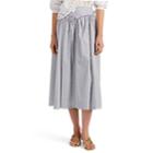 Thierry Colson Women's Trish Striped Cotton-silk Midi-skirt - Charcoal