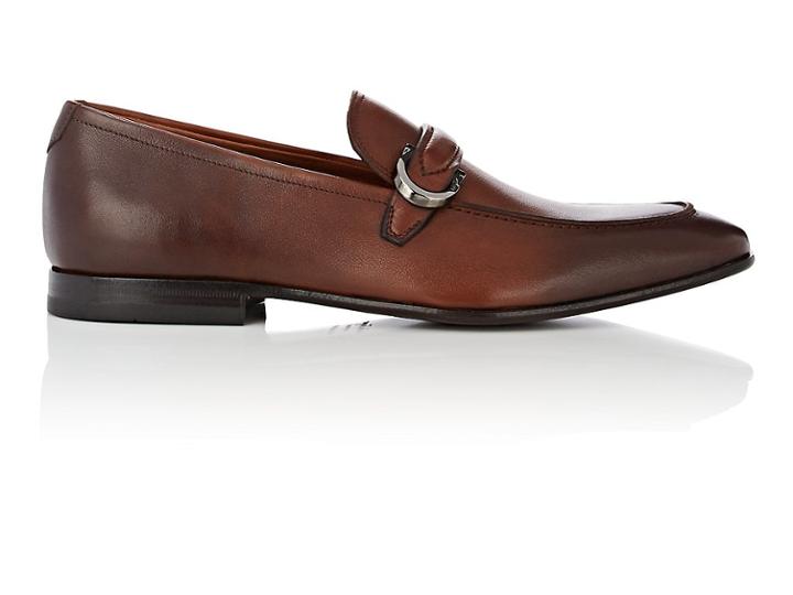 Salvatore Ferragamo Men's Carlo Burnished Leather Loafers