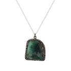 Feathered Soul Women's Emerald & Sterling Silver Pendant Necklace-gold