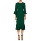 Dolce & Gabbana Women's Query Flounce-hem Stretch-cady Dress-green