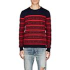 Balmain Men's Striped Logo-jacquard Sweater - Red
