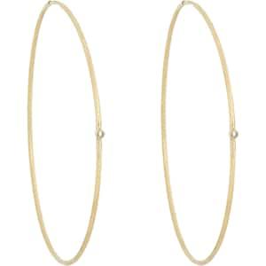 Jennifer Meyer Women's White Diamond & Gold Hoops - Gold