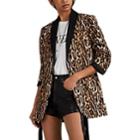 R13 Women's Satin-trimmed Leopard-print Tuxedo Jacket