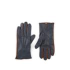 Barneys New York Men's Cashmere-lined Leather Gloves - Navy