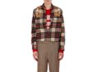 Gucci Men's Dragon-embroidered Plaid Wool Shirt