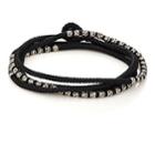 M. Cohen Men's Beads On Knotted Cord Wrap Bracelet-black