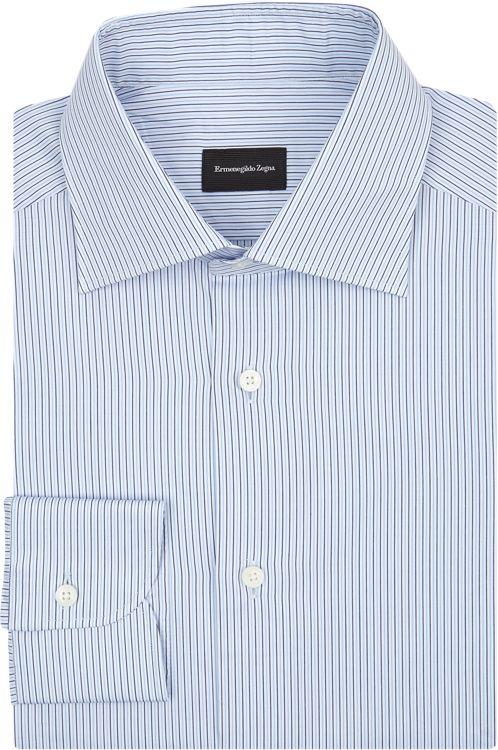 Ermenegildo Zegna Fine-stripe Twill Shirt-blue