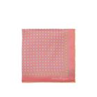 Salvatore Ferragamo Men's Medallion-print Silk Twill Pocket Square - Pink