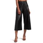 Sprwmn Women's Leather High-waist Culottes - Black