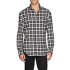 Barneys New York Men's Checked Cotton Flannel Shirt - Navy