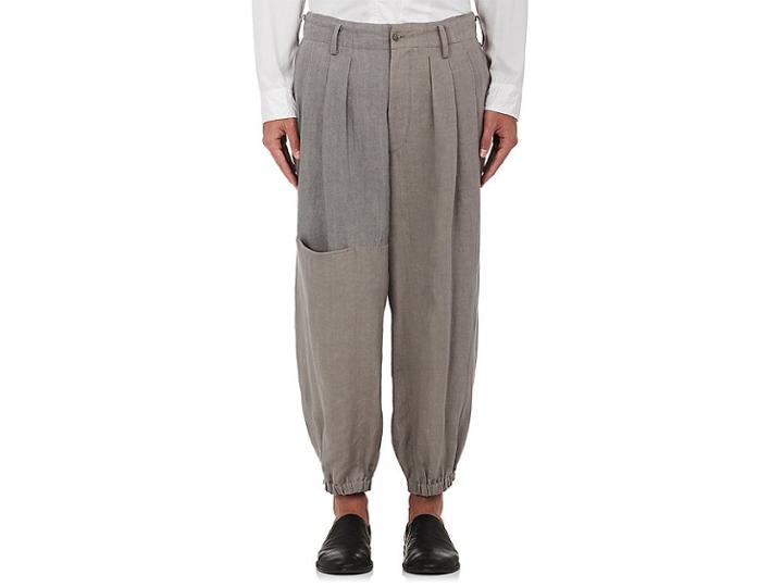 Yohji Yamamoto Pour Homme Men's Linen Drop-rise Pants