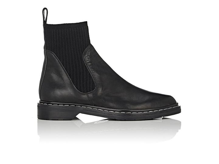 The Row Women's Fara Leather & Knit Ankle Boots