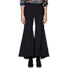 Comme Des Garons Women's Worsted Wool Flared Trousers-navy