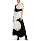 Valentino Women's Moon-motif Draped Silk Cady Dress - White