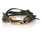 Giles And Brother Men's Leather Wrap Bracelet - Black