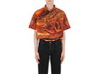 Balenciaga Men's Dragon-print Cotton Oversized Shirt