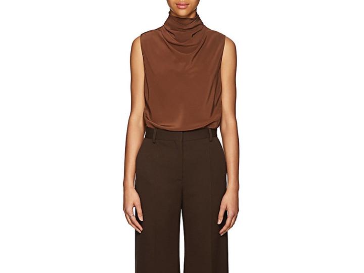 The Row Women's Ray Silk Cowlneck Top