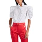 Vivetta Women's Lusciano Cotton Poplin Puff-sleeve Top - White