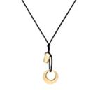 Agmes Women's Rae Pendant Set On Suede Cord Necklace-gold