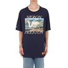 Heron Preston Men's Heron-print Cotton T-shirt-navy