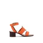 Chlo Women's Leather Ankle-strap Sandals - Orange