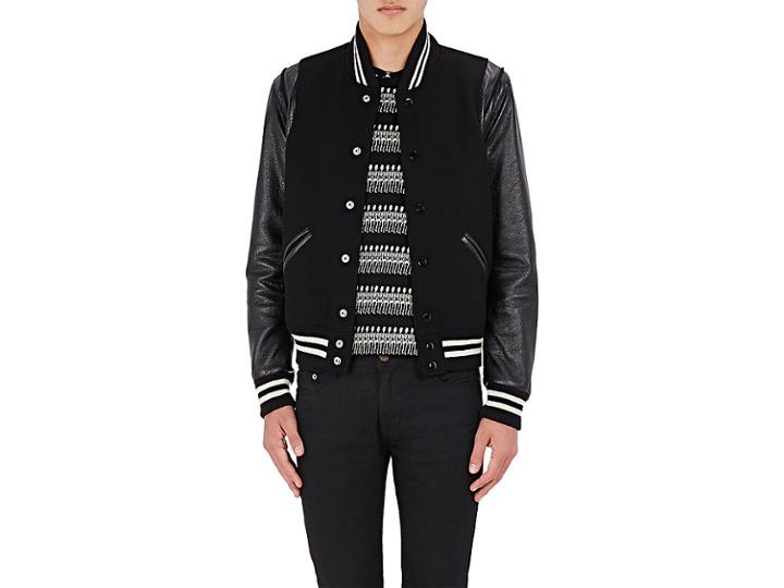 Saint Laurent Men's Wool-blend Varsity Jacket