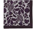 Barneys New York Men's Leaf-print Wool Pocket Square-purple