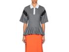 Koche Women's Peplum-hem Cotton-blend Polo Shirt
