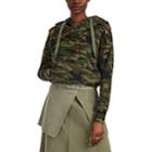 Nsf Women's Bayou Shredded Camouflage Cotton Surplice Hoodie - Green