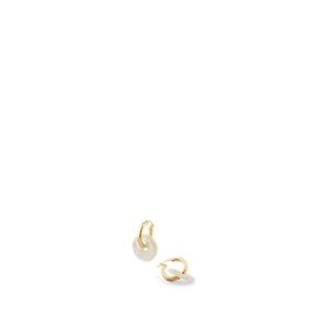 Nina Kastens Women's Glazed Hoop Earrings - Pearl
