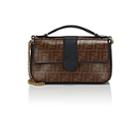 Fendi Women's Double F Coated Canvas & Leather Shoulder Bag-tabacco