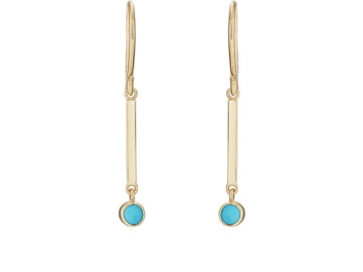 Jennifer Meyer Women's Turquoise Bezel Mini Stick Drop Earrings