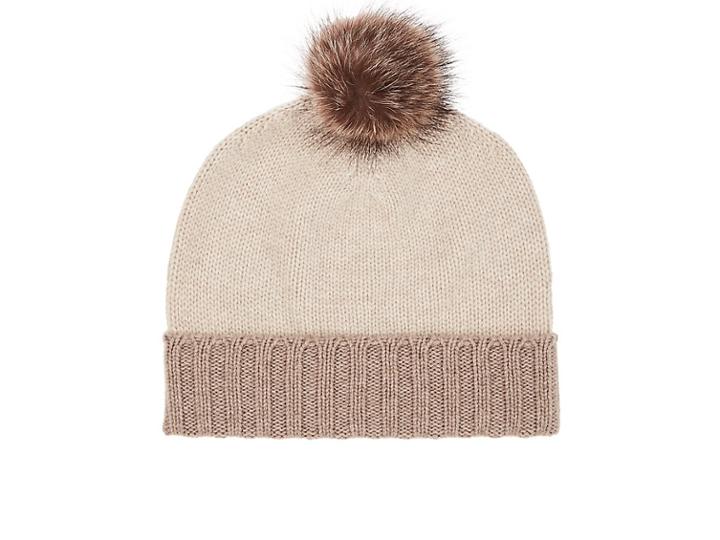 Barneys New York Men's Fur-pom-pom Cashmere Hat