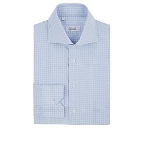Cifonelli Men's Checked Cotton Dress Shirt - Lt. Blue