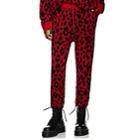 R13 Women's Leopard-pattern Cashmere Sweatpants-red