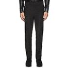 Givenchy Men's Velvet-trimmed Boucl Wool Flat-front Trousers-black