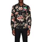 Valentino Men's Embellished Floral Cotton Shirt-black
