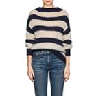 Prada Women's Striped Mohair-blend Sweater-navy