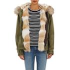 Mr & Mrs Italy Women's Canvas Fur-trimmed Mini-parka-army, Natural