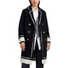Thom Browne Women's Stripe-trimmed Shearling Double-breasted Coat - Navy