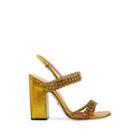 Gucci Women's Crystal-embellished Leather Slingback Sandals - Gold