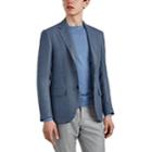 Sartorio Men's Houndstooth Wool-linen Two-button Sportcoat - Blue Pat.