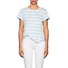 Frame Women's Striped Linen T-shirt-blue