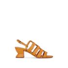 Salvatore Ferragamo Women's Sirmio Snakeskin-stamped Leather Sandals - Yellow