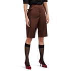 Prada Women's Bow-detailed Silk-blend Bermuda Shorts - Brown