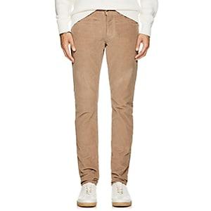 Isaia Men's Cotton Corduroy Slim Trousers-beige, Tan